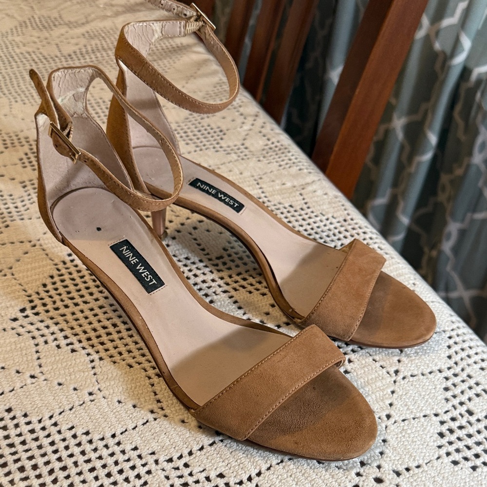 Nine West Brown Ankle Strap Heels